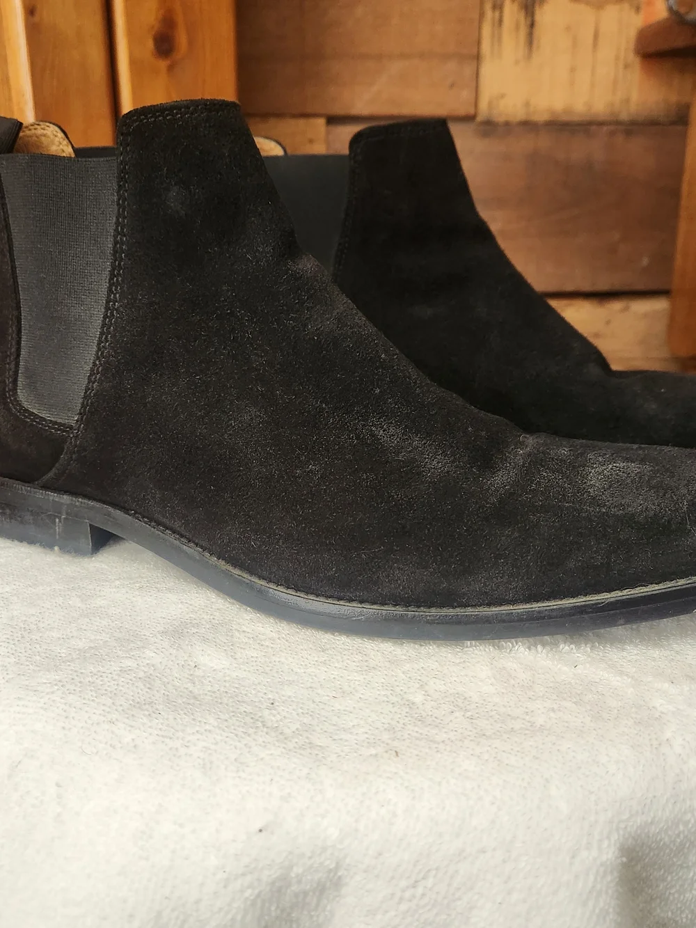 Men's Aldo Black Suede Chelsea Boots - Classic Slip-On Ankle Boots SZ 11
